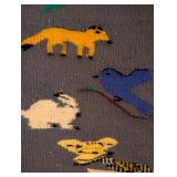 ML - Handwoven Wool Textile Wall Hanging with Animal and Bird Motifs