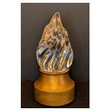 ML - Vintage Torch of Strength Style Crystal Sculpture with Gold Painted Base