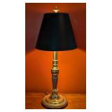 ML - Stiffel Brass Table Lamp with Black Shade