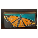 ML - Pair of Motawi Tileworks Monarch Butterfly Art Tiles