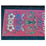 ML - Large Framed Embroidered Anatolian or Turkish Textile with Floral and Architectural Motif