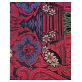 ML - Large Framed Embroidered Anatolian or Turkish Textile with Floral and Architectural Motif