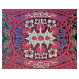 ML - Large Framed Embroidered Anatolian or Turkish Textile with Floral and Architectural Motif