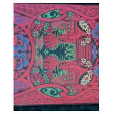 ML - Large Framed Embroidered Anatolian or Turkish Textile with Floral and Architectural Motif