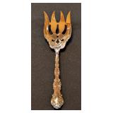 ML - Antique Sterling Silver Ornate Cold Meat Fork