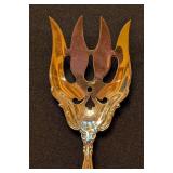 ML - Antique Sterling Silver Ornate Cold Meat Fork
