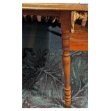 K - Vintage  Wooden Drop-Leaf Table with Turned Legs