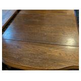 K - Vintage  Wooden Drop-Leaf Table with Turned Legs