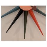 K - Mid Century Modern Style Sunburst Wall Clock, 19 Inch Diameter