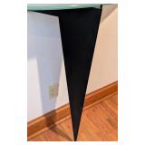 UL - Modern Wall-Mounted Glass Console Table with Metal Support