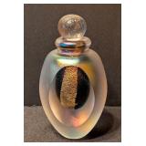 ML - Robert Eickholt Signed Art Glass Perfume Bottle with Stopper