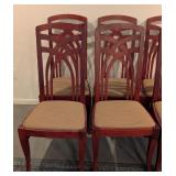 LL - Set of 6 Waymar Wood Dining Chairs with Upholstered Seats