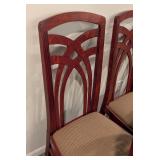 LL - Set of 6 Waymar Wood Dining Chairs with Upholstered Seats