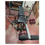 LL - Weight Bench with Adjustable Barbell, Curl Bar, Dumbbells, and Weight Plates Set