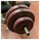 LL - Weight Bench with Adjustable Barbell, Curl Bar, Dumbbells, and Weight Plates Set