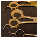 K - Set of 4 Rose Line Stainless Dog Grooming Scissors and Shears