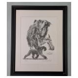 ML - Signed Limited Edition Framed Dog Art Print by L. Stubbs 16 x 20