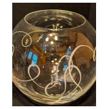 ML - Collection of 4 Mikasa Glass Vases with Etched Swirl Designs
