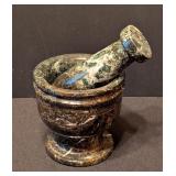 ML - Green Marble Mortar and Pestle Set, 4 Inch