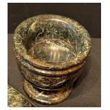 ML - Green Marble Mortar and Pestle Set, 4 Inch