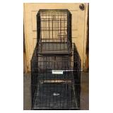 G - Set of 2 Precision Wire Pet Crates, 19" x 22" and 30" High