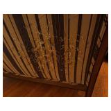 ML - Antique Settee with Elephant Needlepoint Backrest and Carved Accents