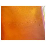 K - Set of 4 Decorative Pottery Pieces Including Planter, Bear Plate, Tile Art, and Hexagonal Trivet