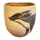 DR - Artisan Maple Burl Bowl and Pottery Tumbler Set