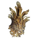 K - Vintage 9.5 Inch Ornate Brass Wall Hanging Decor