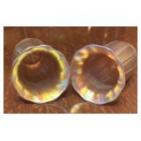 DR - Pair of Vintage Quoizel Style Art Glass Lamp Shades