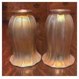 DR - Set of 2 Quoizel Style Iridescent Glass Lamp Shades