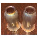 DR - Set of 2 Quoizel Style Iridescent Glass Lamp Shades