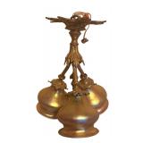 DR - Amazing Vintage Ceiling Light Fixture with Iridescent Glass Shades