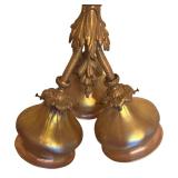 DR - Amazing Vintage Ceiling Light Fixture with Iridescent Glass Shades