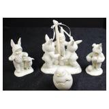 Vintage Bunny and Chick Easter Figurine Lot - 4 Pieces