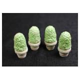 Vintage Style Porcelain Topiary Figurine Lot - 9 Pieces