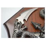 Fantasy Dragon Skull Wall Plaque with Blades by Frost Cutlery