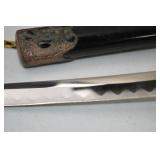 Decorative Japanese-Style Short Sword with Scabbard and Dragon Motif