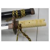 Decorative Japanese-Style Short Sword with Scabbard and Dragon Motif