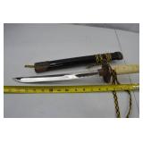 Decorative Japanese-Style Short Sword with Scabbard and Dragon Motif