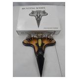 Stainless Steel Decorative Skull Hunting Knife with Wall Plaque - Boxed