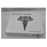 Stainless Steel Decorative Skull Hunting Knife with Wall Plaque - Boxed