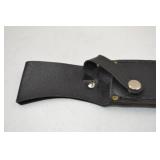 Collector Bowie Knife with Eagle Engraving, Gold Guard, and Sheath