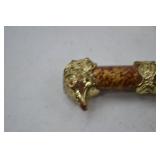 Decorative Dagger With Ornate Sheath and Lion Head Pommel
