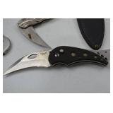Collection of Themed Folding Pocket Knives with Case and Sheath