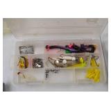 Camo Fishing Tackle Bag with Lures, Accessories, and Digital Scale