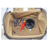 Camo Fishing Tackle Bag with Lures, Accessories, and Digital Scale