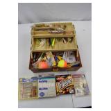 Large Tackle Box with Lures, Line, and Bobbers