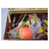 Large Tackle Box with Lures, Line, and Bobbers