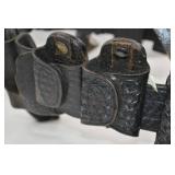 Vintage Black Leather Police Duty Belt with Multiple Pouches and Holsters